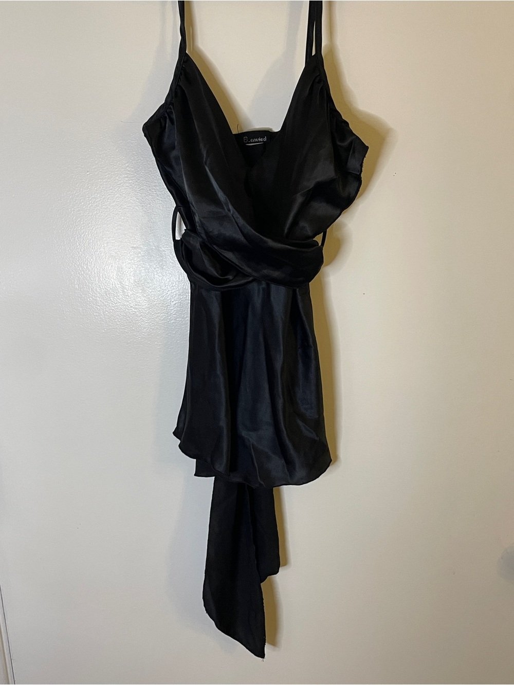Black Satin Camisole with ties